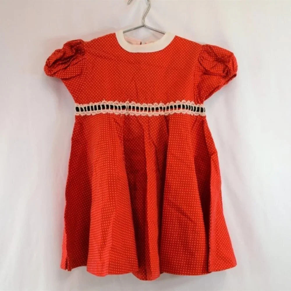 Vintage Red  Girls' Dress